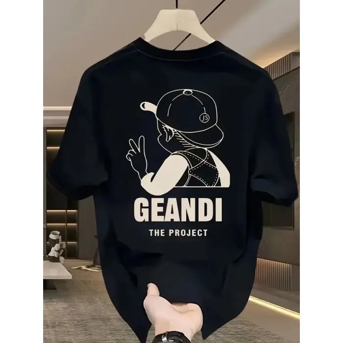 Kadın T-Shirt  GANDHI The Project Baskılı Kısa Kollu tişört - Siyah