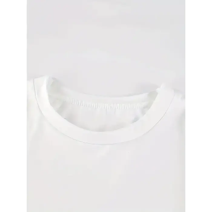 Kadın New York Baskılı Tişort Kısa Kol Bisiklet Yaka T-shirt - Beyaz