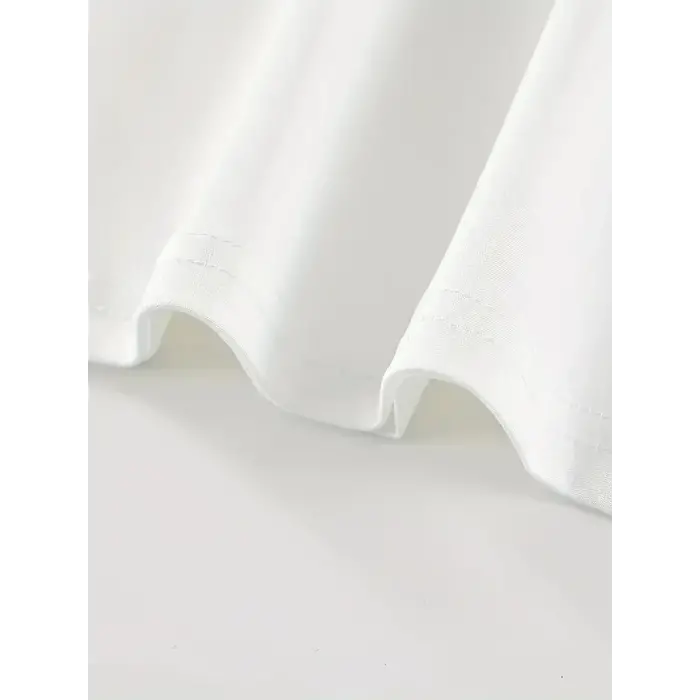 Kadın Kısa Kol Yazlık Tişört Bisiklet Yaka Baskılı Oversize T-Shirt - Beyaz
