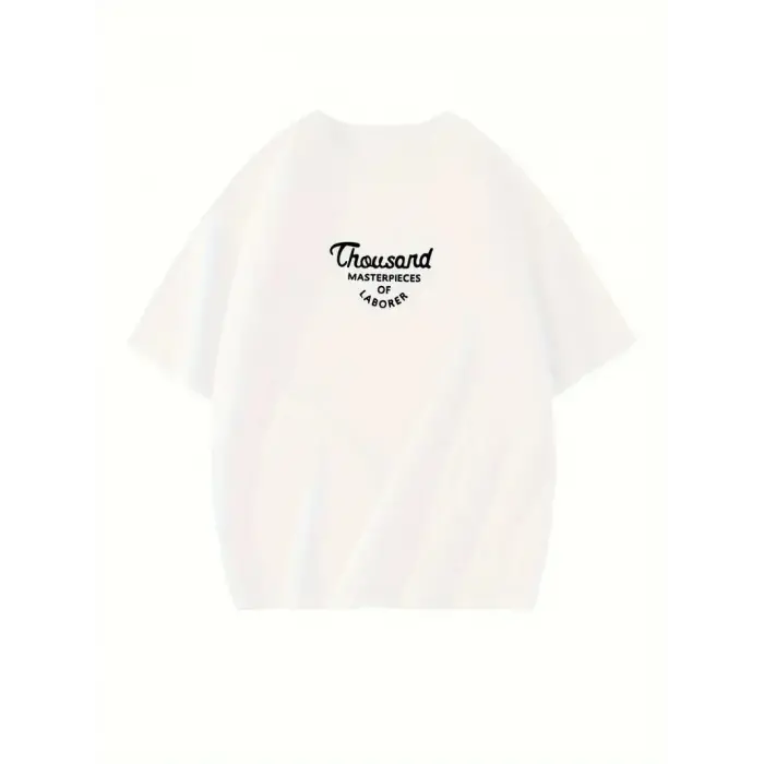 Kadın Baskılı Tişört Bisiklet yaka yazlık Kısa Kol oversize t-shirt - Beyaz