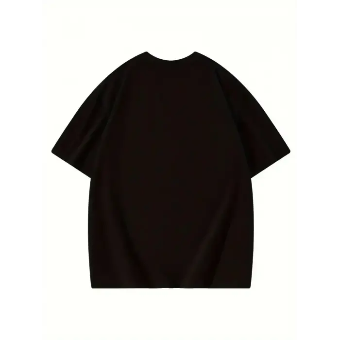 Kadın Baskılı Tişört Bisiklet yaka yazlık Kısa Kol oversize t-shirt - Siyah