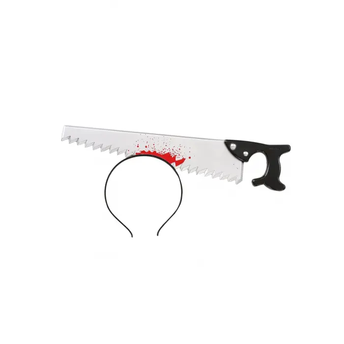 Kafaya Saplanmış Halloween Kanlı Testere Şaka Tacı Bx40