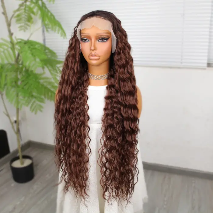 Kahve Karamel Ombreli Fiber Sen Tül Peruk