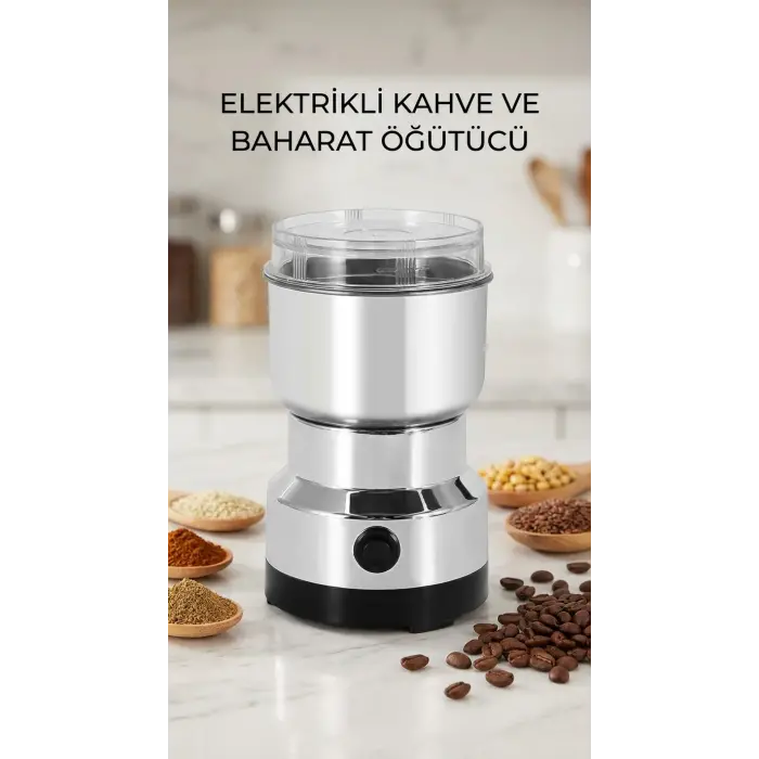 Kahve ve Baharat Öğütücü Makine Paslanmaz Çelik Kompakt Tasarım