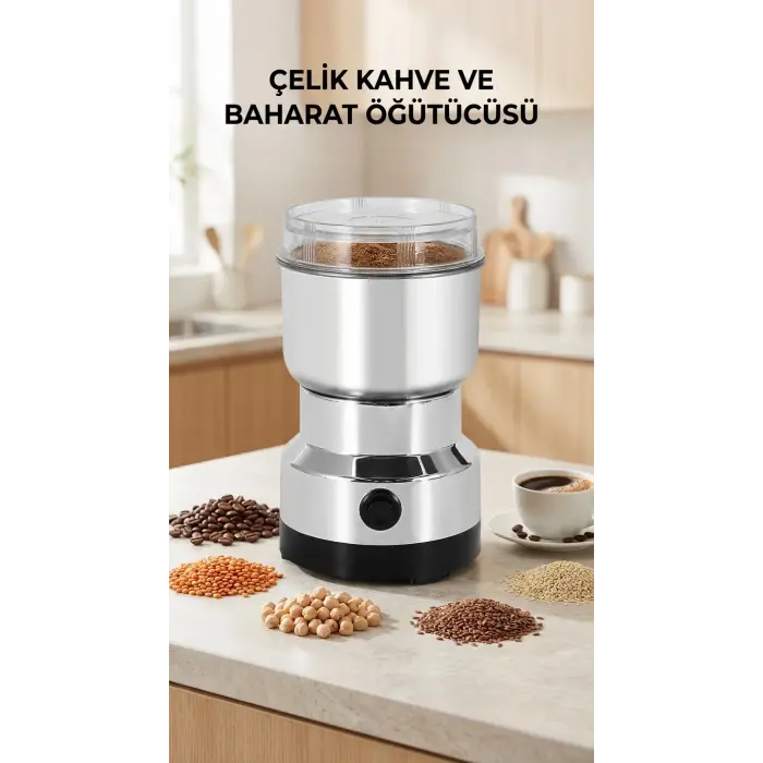 Kahve ve Baharat Öğütücü Makinesi 200W Kapasite Ev Kullanımı İçin