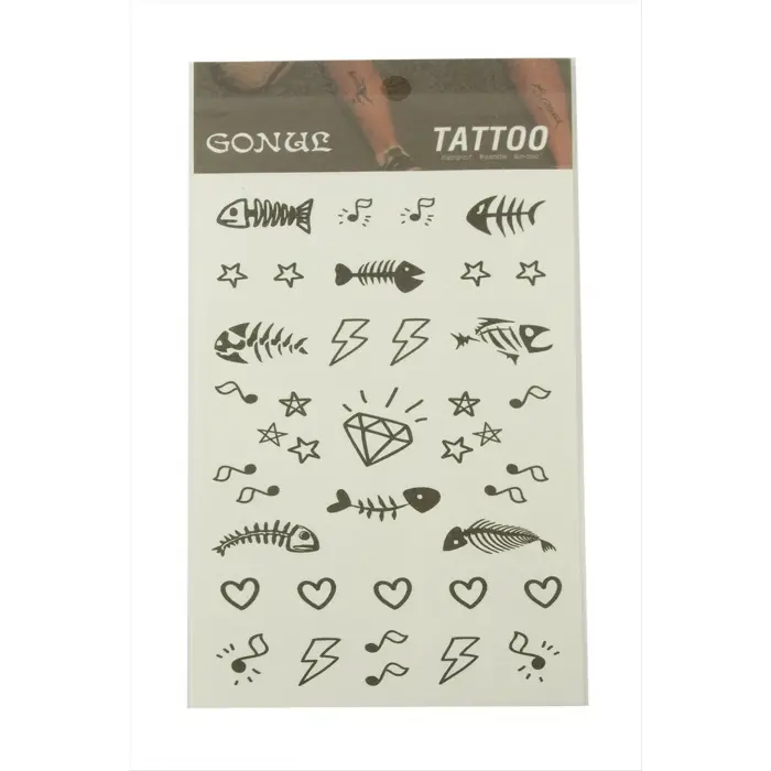 Kalp Balık Tattoo Dövme Sticker