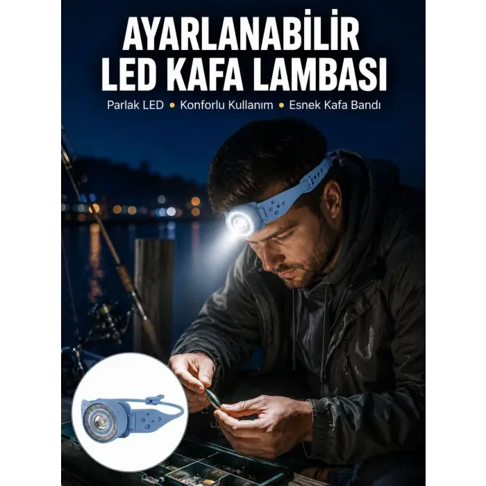 Kampçı Kafa Lambası Su Geçirmez Çok Modlu LED Yeni Nesil