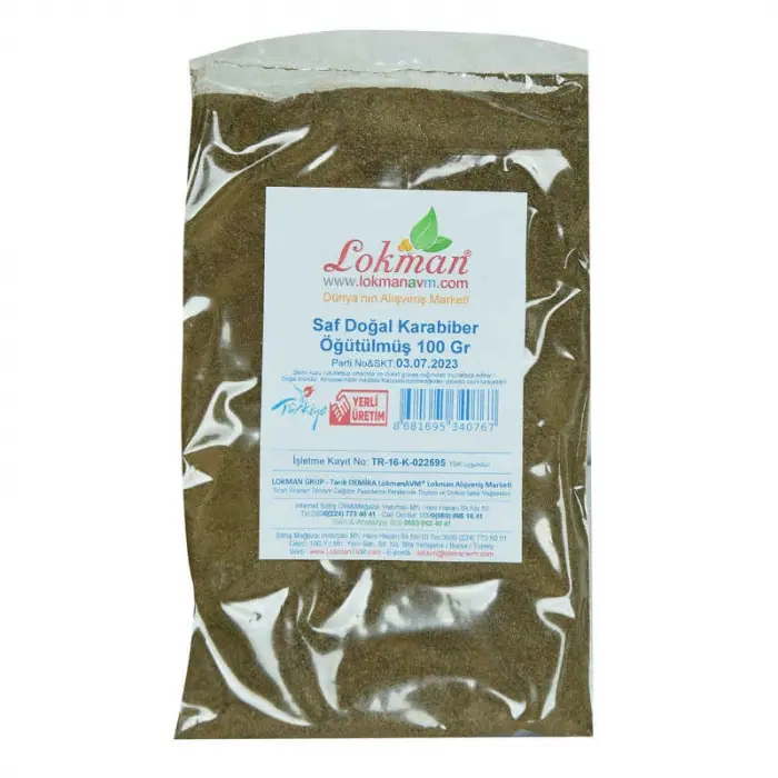 Karabiber Doğal Öğütülmüş Saf 100 Gr Paket