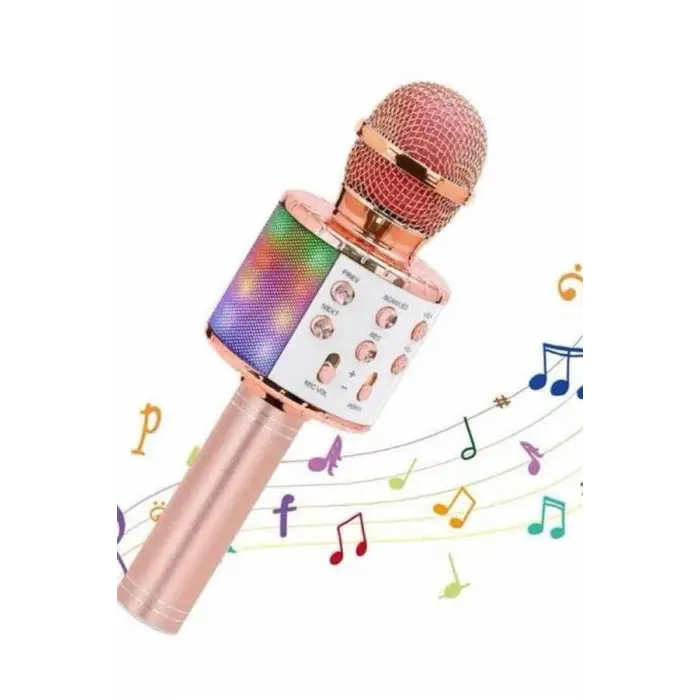 Karaoke Mikrofon Bluetooth Bağlantılı Aux Girişli Uzun Pil Ömrü Yüksek Ses Kaliteli