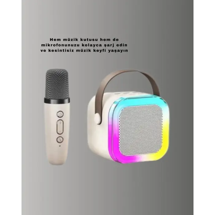 Karaoke Mikrofon Hoparlör Seti 6 Saat Kullanım Süresi