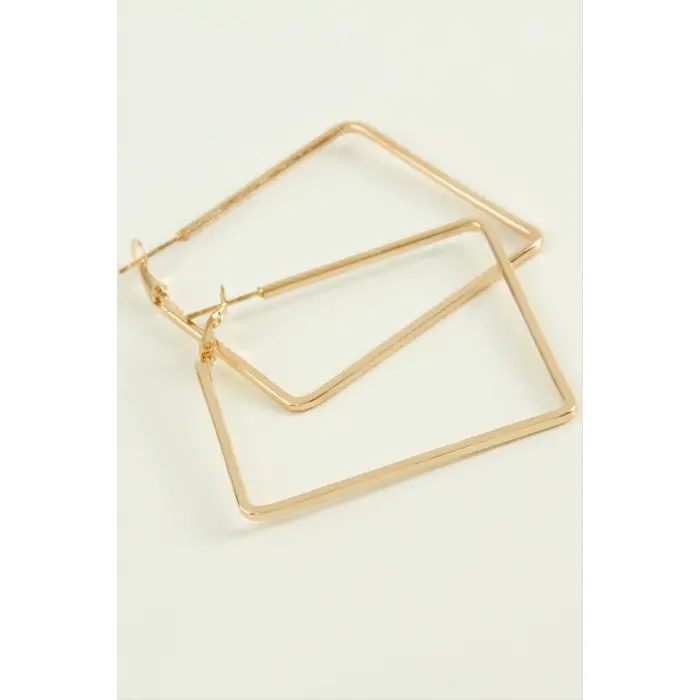 Kare Halka Küpe 4 cm