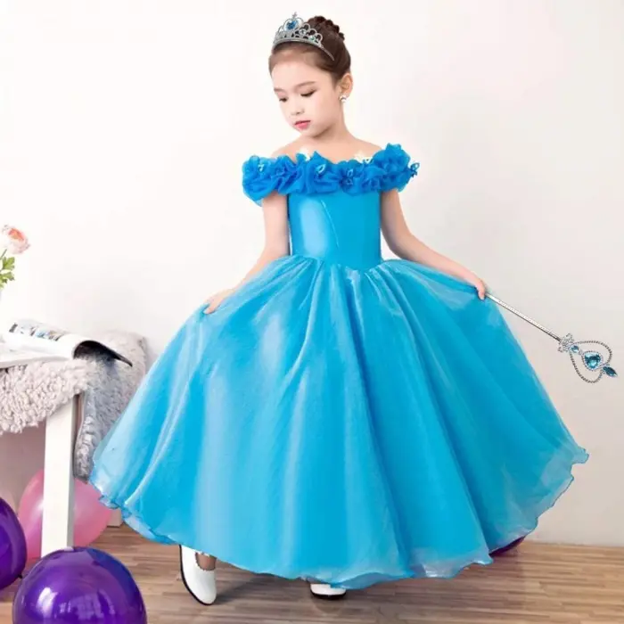 Karlar Ülkesi Elsa Mavi Kalpli Taç Ve Mavi Asa Seti Çocuk Boy Bx40