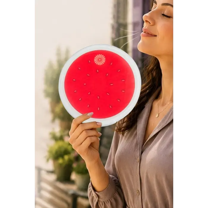Karpuz Desenli Kore Yelpaze