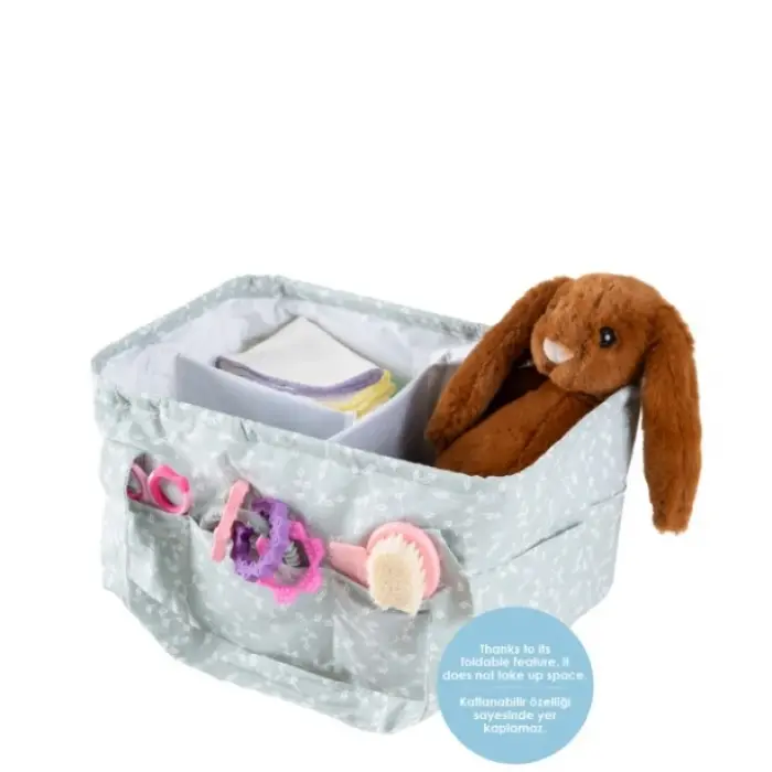  Katlamalı Anne & Bebek Organizer 795 Yeşil Çiçek
