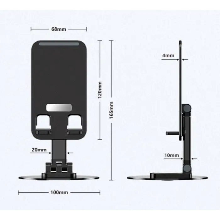 Katlanabilir Telefon Tutucu Stand Yuvarlak Tabanlı Bx40