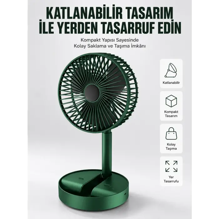 Katlanabilir Usb Şarjlı Masaüstü Soğutucu Mini Fan Telefon Tutucu Yeni Nesil