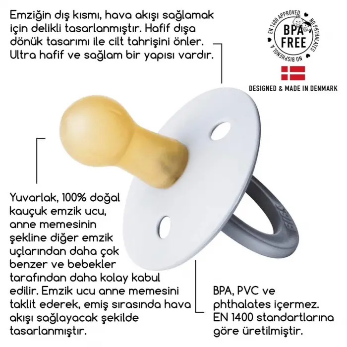 Kauçuk Emzik 6-18 Ay Coral
