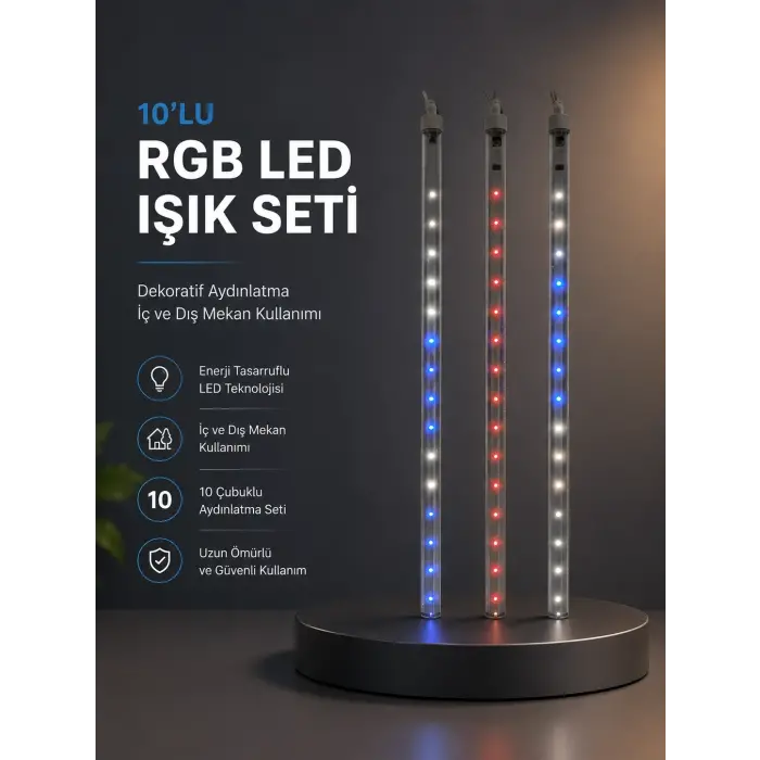 Kayan Yıldız Efektli RGB LED Işık Seti İç ve Dış Mekan Kullanımı