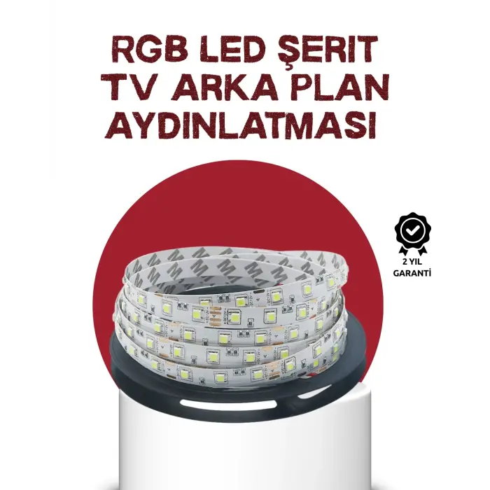 Kendinden Yapışkanlı LED Şerit Televizyon Aydınlatması 2mt