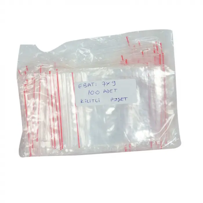 Kilitli Naylon Torba Poşet 7X9 Cm Şeffaf 100 Adet 1 Paket