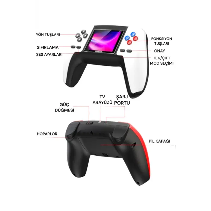 Kırmızı 520 oyunlu taşınabilir joystick, Bluetooth yok, 2 yıl garantili, diğer bağlantı