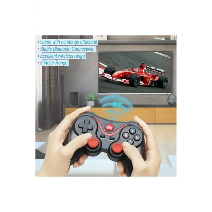 Kırmızı Bluetooth bağlantılı gamepad, PC uyumlu, telefona takılabilir oyun kolu - Elektronik