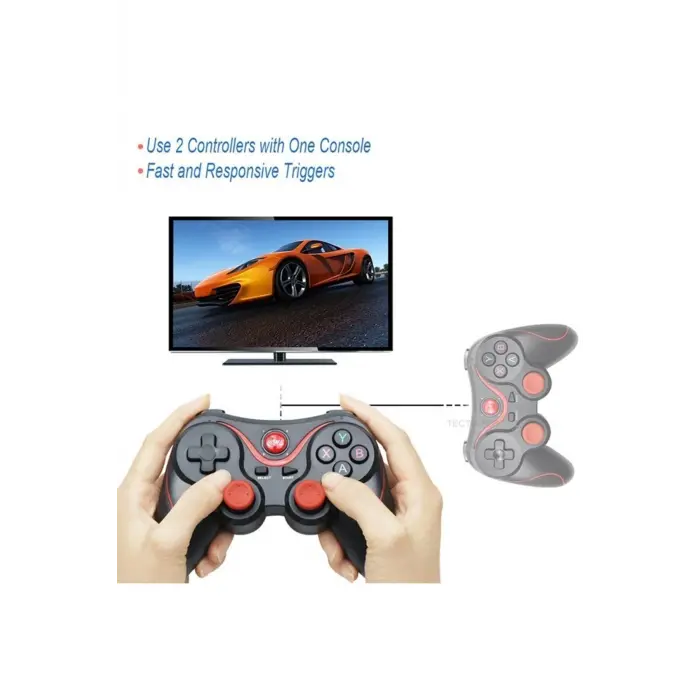 Kırmızı Bluetooth bağlantılı gamepad, PC uyumlu, telefona takılabilir oyun kolu - Elektronik