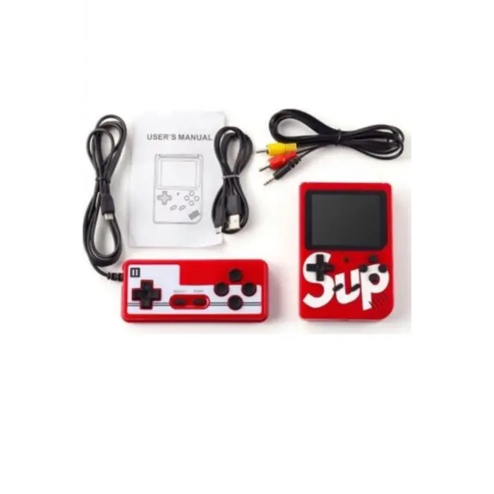 Kırmızı çift kollu retro el atarisi 400 oyunlu 3.0 inç ekran bluetooth yok - Elektronik