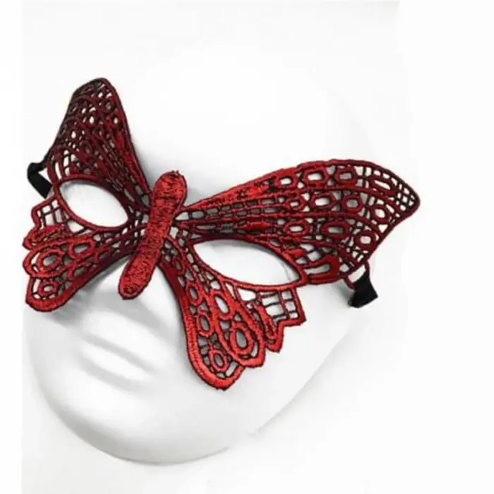 Kırmızı Dantel Masquerade Maskesi 7 No Bx40