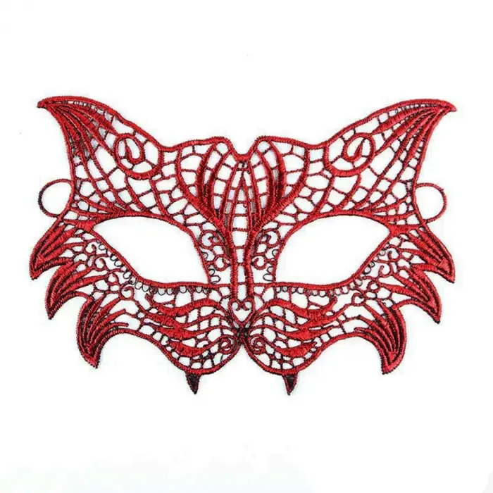 Kırmızı Dantel Masquerade Maskesi 8 No Bx40