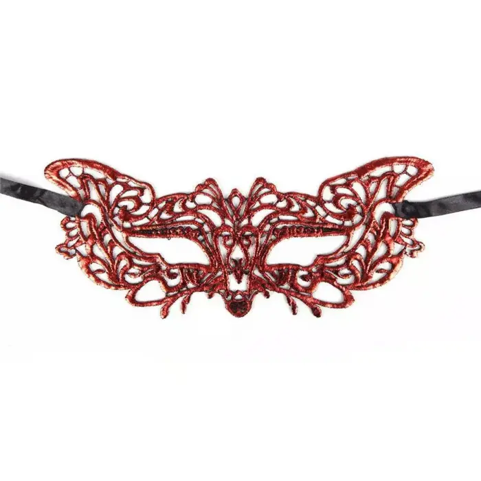 Kırmızı Dantel Masquerade Maskesi 9 No