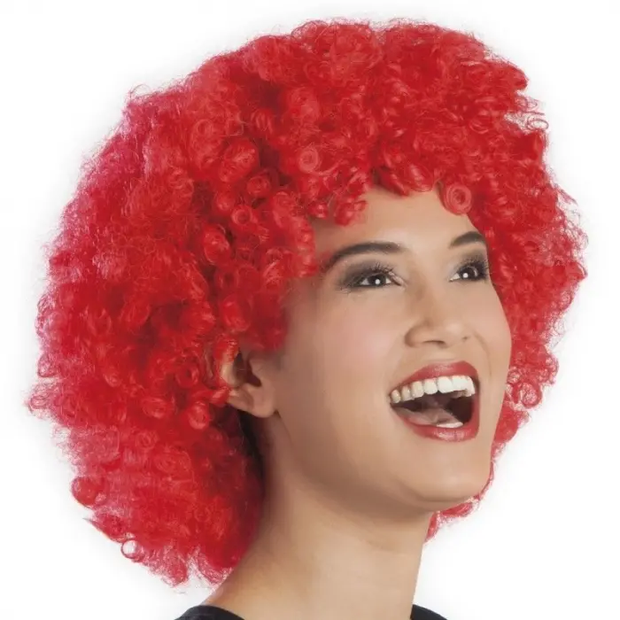Kırmızı Renk Kıvırcık Afro Bonus Peruk Bx40