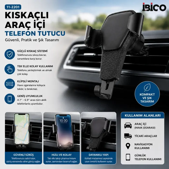 Kıskaçlı Araç İçi Telefon Tutucu Bx40