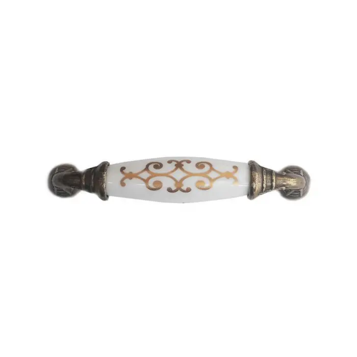 Klasik Silindir Kulp Antik Sarı 96 mm