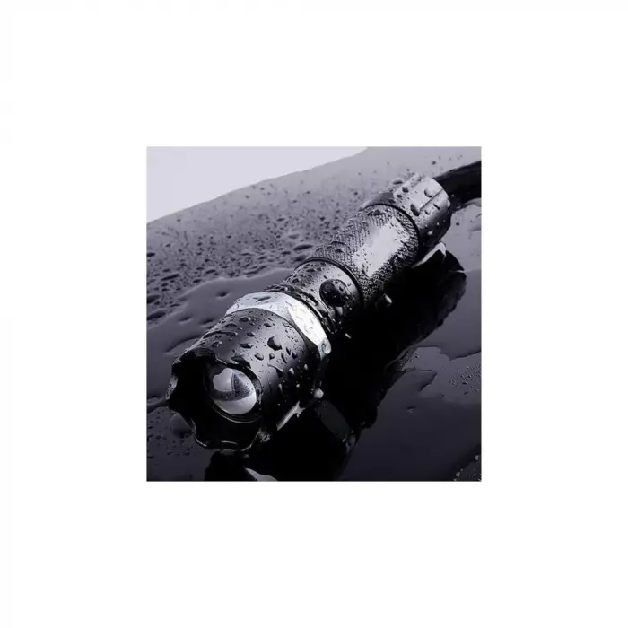 Km-110 Profesyonel Şarjlı El Feneri Ledli+flashlight+zoom Özellikli  Aparatlı 6 Parça Full Set