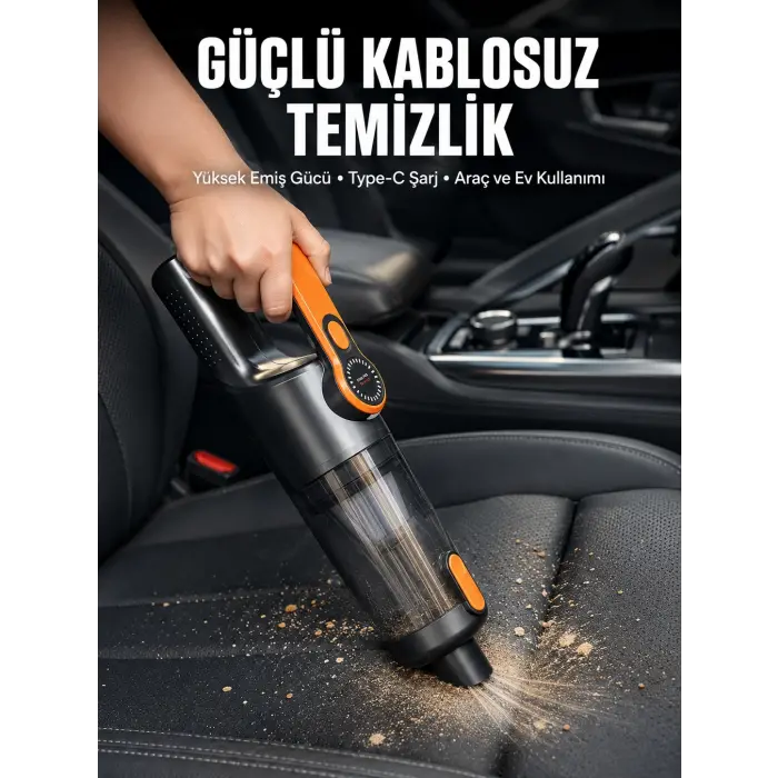 Kompakt Kablosuz Süpürge Güçlü Çekiş ve Düşük Ses Seviyesi