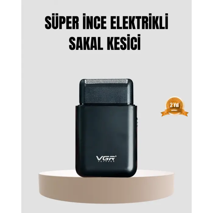Kompakt Şarjlı Tıraş Makinesi Çift Yönlü Bıçaklı 45 Dakika Kullanım Süreli