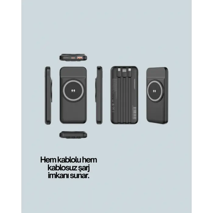 Kompakt Tasarım Güçlü Performans – 10000mAh Kablosuz Powerbank