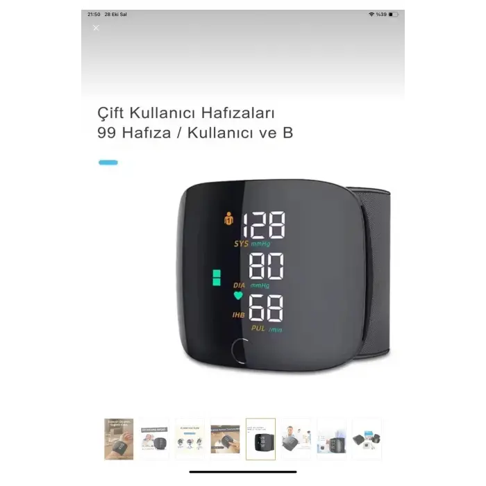 Konuşan Sesli Şarjlı Tansiyon Aleti Profil Kayıtlı Lcd Dokunmatik Ekran