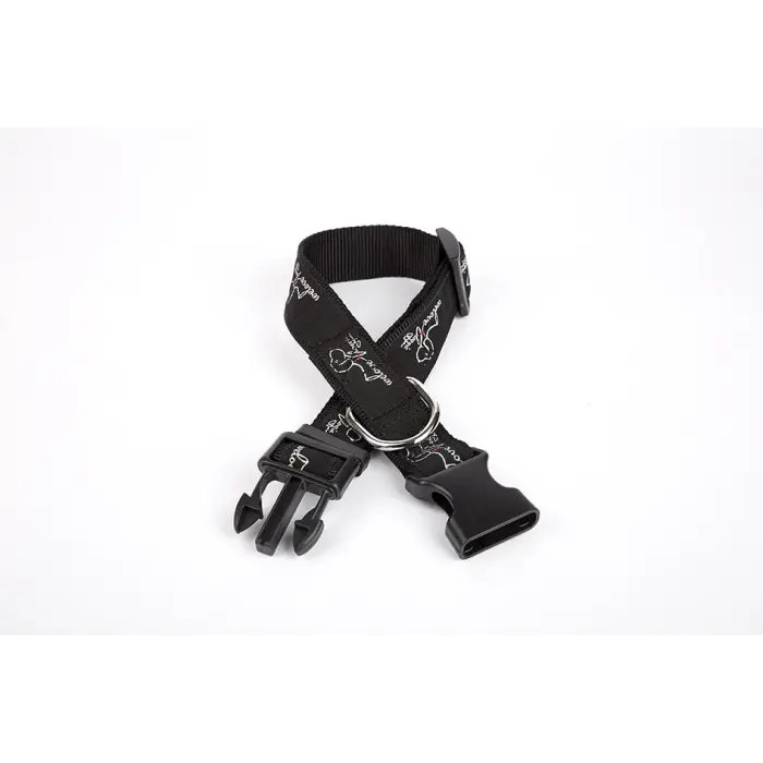 Köpek Desenli Dokuma Köpek Boyun Tasması 3 cm x 36-60 cm