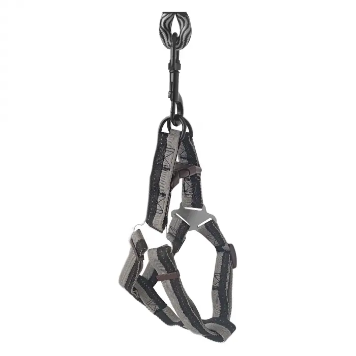 Köpek Göğüs Tasma Seti Daa Desenli 2.5 cm*50-72 cm Siyah-Beyaz