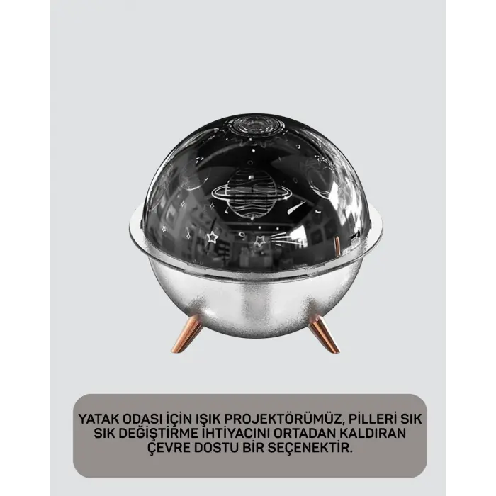 Kozmik Işık Efektli Projeksiyonlu Nemlendirici Gece Işığı