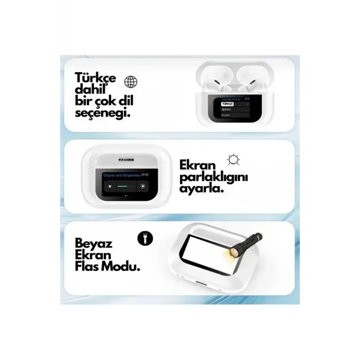 Kulak içi TWS Bluetooth Kulaklık - Renk: Beyaz, Bluetooth Versiyon: 5.2, Mikrofon