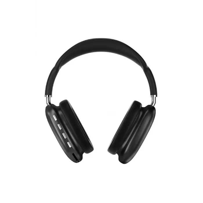 Kulak Üstü Kablosuz Bluetooth Kulaklık, Mikrofonlu ve SD Kart Girişli Siyah Tasarım