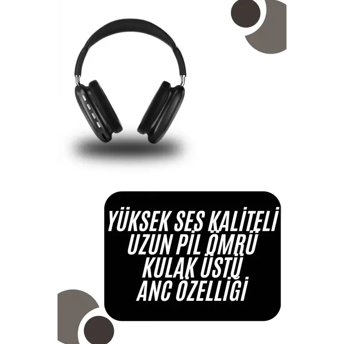 Kulak Üstü Kablosuz Bluetooth Kulaklık Yumuşak Süngerli SD Kart Girişli
