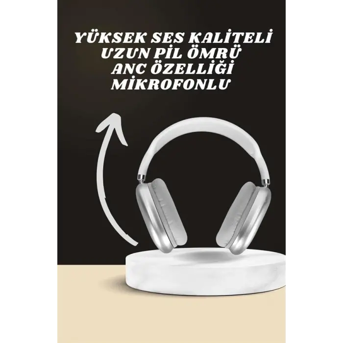 Kulak Üstü P9 Kablosuz Bluetooth Kulaklık ve 7 Kordonlu Akıllı Saat