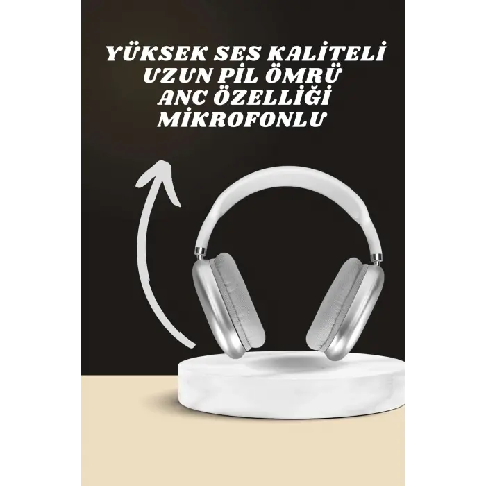 Kulak Üstü P9 Kablosuz Bluetooth Kulaklık ve 7 Kordonlu Akıllı Saat
