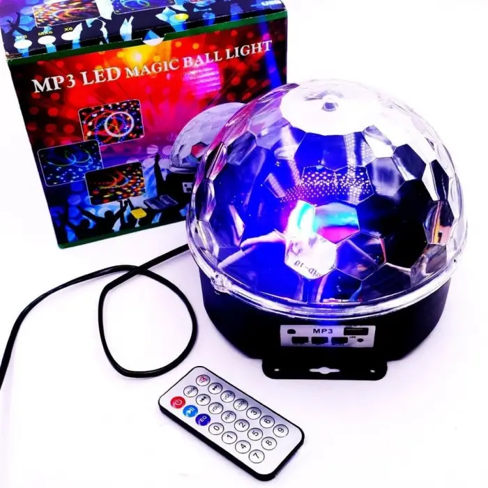 Küre Disko Topu Müzik Çalar Renkli Lazer Işıklı Bluetooth Bx40