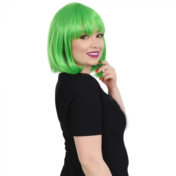 Küt Kahküllü Fiber Sen Peruk / Neon Yeşil