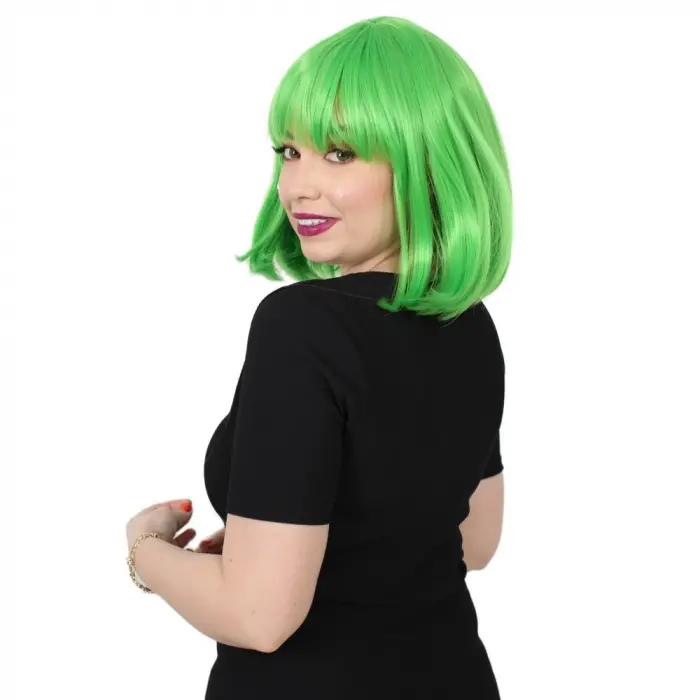 Küt Kahküllü Fiber Sen Peruk / Neon Yeşil